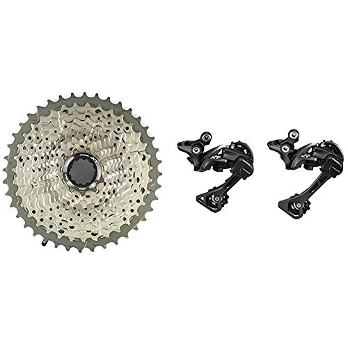 SHIMANO Deore XT CSM8000142 - Cassette 11 Velocidades + Deore XT RDM8000SGS - Cambio XT 11V.Shadow+ Direct (GS O), SGS