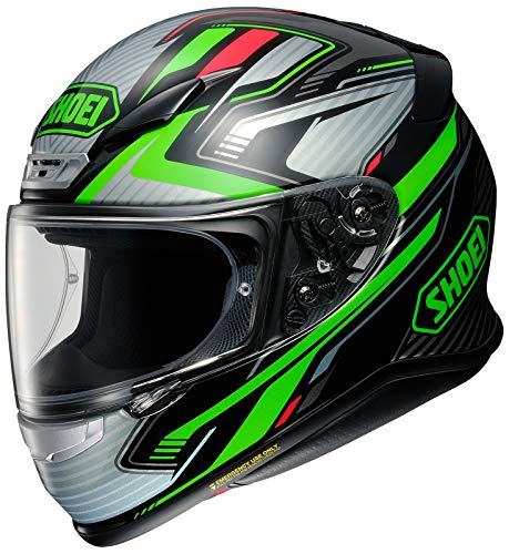 Shoei Casco NXR STAND TC-4 negro y verde, casco integral para motocicleta, L