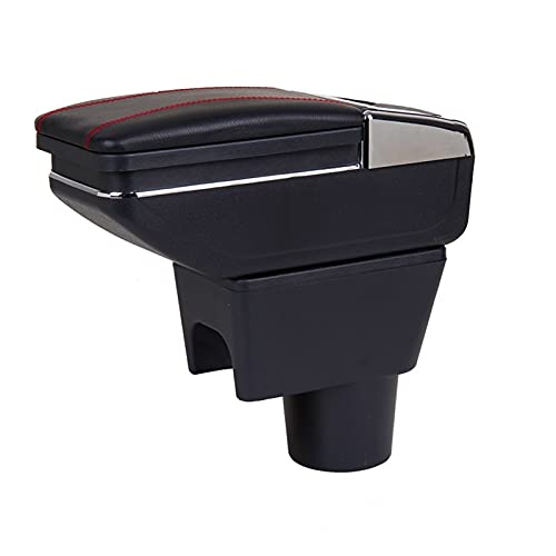 SJSM Apoyabrazos para Coche Caja De Reposabrazos Caja De Contenido De Tienda Central De Doble Capa Accesorios De Modificación De Coche Versión Rusa para N-issan para T-errano (Talla : Black Red Line)