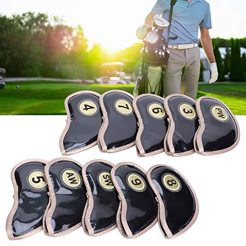 Snufeve6 Cubiertas para Palos de Golf, Cubierta de Hierro para Palos de Golf, con Material de Tela de Cristal Impermeable PU, para Viajes al Aire Libre, Viajes a casa