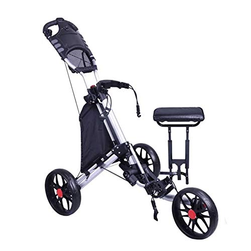 SOAR 3 Ruedas Golf Push Cart, Carrito de Golf Carrito de Golf con el Asiento de Carro Carro Junior Carrito de Golf