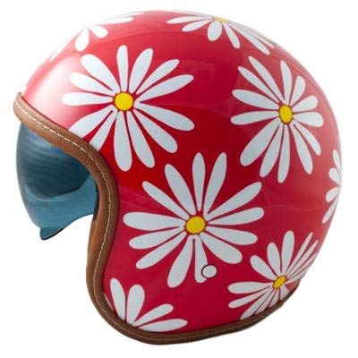 Spagmar - casco jet abierto con pantalla solar margaritas sport agatha ROJO/BLANCO XL