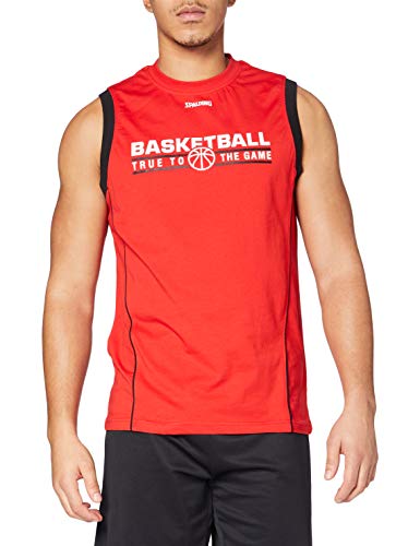 Spalding Team Tank Top Camiseta De Entrenamiento, Hombre, Rojo/Negro, XXXXL