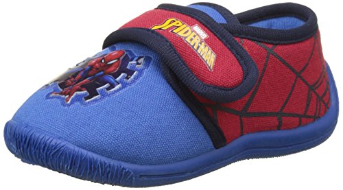 Spiderman Boys Kids Velcro Low Houseshoes, Zapatillas de Estar por casa Niño, (C.Blue.Red/Blue), 33 EU