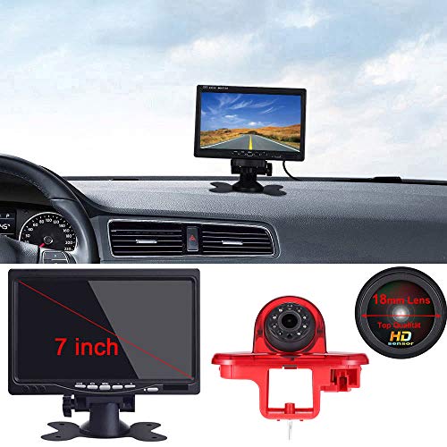 Super HD Cámara de Marcha Atrás Set para Fiat Talento/Scudo 220 270/Renault Trafic/Master II/Nissan Primastar/Interstar/Opel Vivaro Surf Concept/Life/Combo/Vauxhall/Movano X70 Kasten/Peugeot Expert