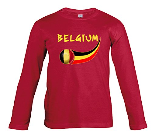 Supportershop – Camiseta Fútbol Bélgica Rojo L/S niño, T-Shirt Belgique Rouge L/S Enfant, Rojo, 12 años