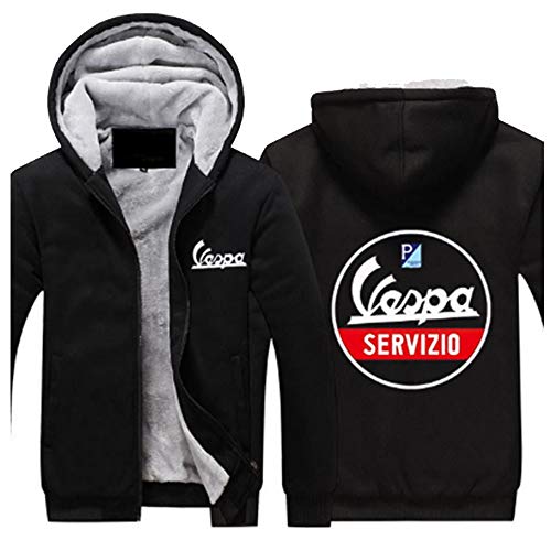 \t Servizio Vespa con Capucha De La Chaqueta del Puente Adolescente Ocasional De Invierno con Capucha Cremallera Larga Caliente Camiseta Unisex A-S