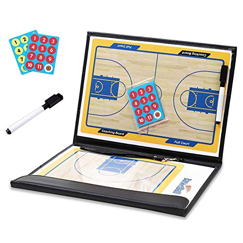 Tablero De Las Táctica De Los Entrenadores De Baloncesto Carpeta Pizarra Plegable Portátil Profesional Tablero De Tácticas Magnéticas De Baloncesto Equipo De Asistente De Entrenamiento Con Un Bolígraf