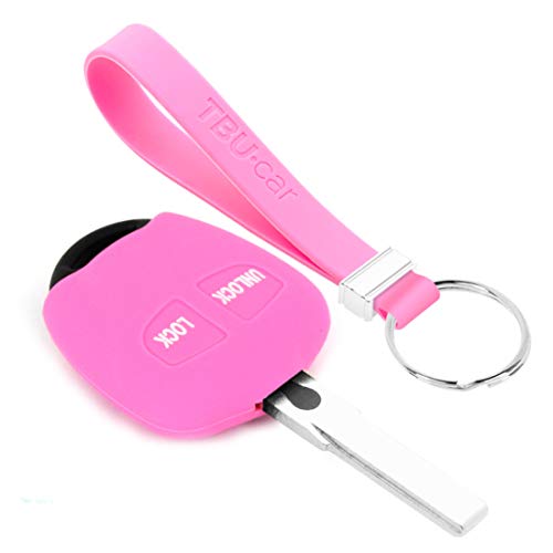 TBU car Funda Carcasa Llave Compatible con Mitsubishi - Funda de Silicona - Cover de Llave Coche - Rosa