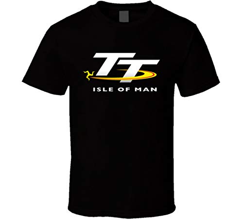 The Fox TAN Rizkushirt Isla de Man Tt Race Logo Camiseta Negro