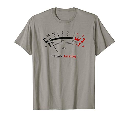 Think Analog VU Meter Hi-Fi Vintage Stereo Audio Engineer Camiseta