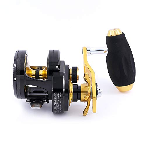 TICA Victor Tya5Hl Carrete de Pesca, Negro, Oro, Gear Ratio 7.3