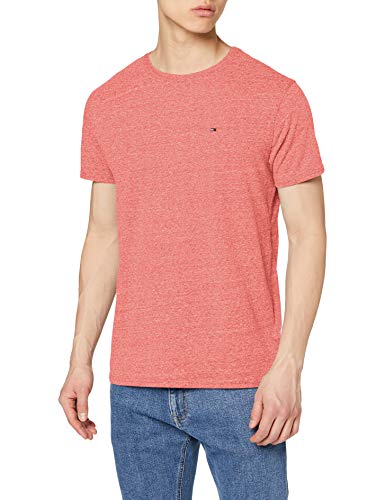 Tommy Hilfiger Regular C Camiseta con Cuello Redondo, Rojo (Formula One), S para Hombre