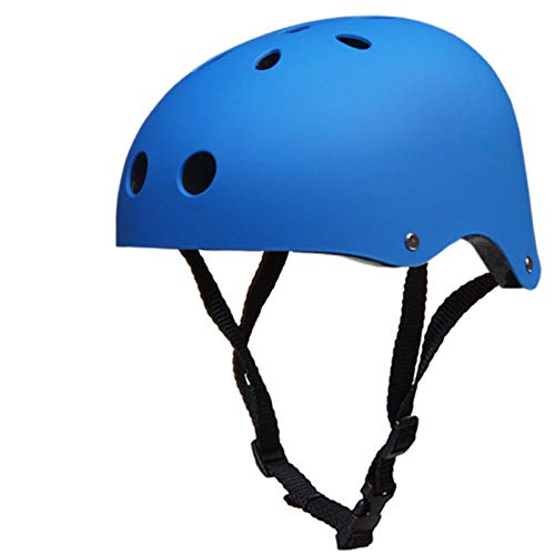 TOYHEART Casco De Bicicleta 51-60 CM, Casco De Seguridad De Esquí De Bicicleta De Patinaje Deportivo Unisex para Patineta Azul Pequeña