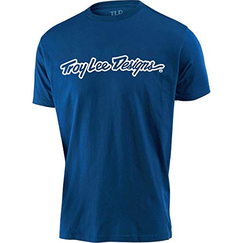 Troy Lee Designs Camiseta juvenil Signature (mediana) (azul real)