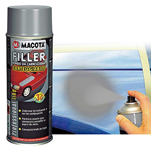 TRS® MACOTA FILLER - Fondo de relleno de carrocería 1 K blanco 400 ml - Pintura en spray monocomponente para el coche, moto, caravana, profesional