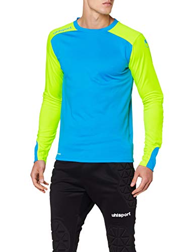 uhlsport - Camiseta de Portero para Hombre, Hombre, Camiseta de Portero, 100561208, Radar Azul/Amarillo Fluorescente, Large