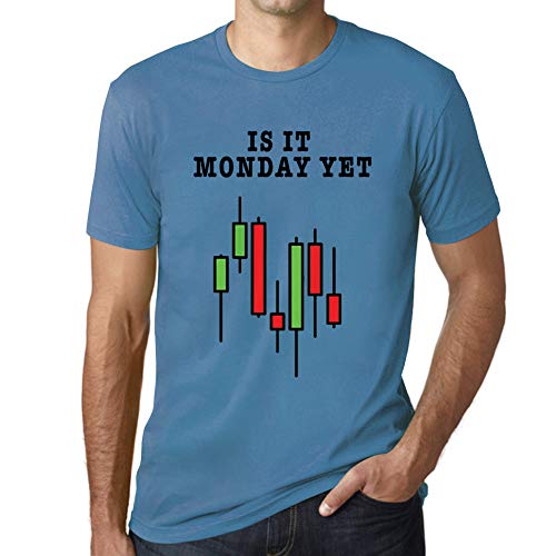 Ultrabasic Hombre Camiseta Gráfico Is It Monday Yet Stock Market Traders Azul Idea de Regalo