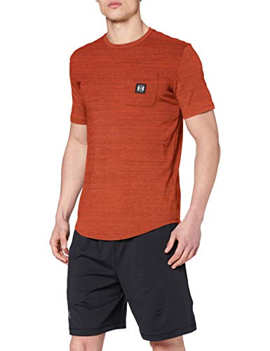 Under Armour Sport Style Pocket Tee - Camiseta de manga corta, color rojo y negro