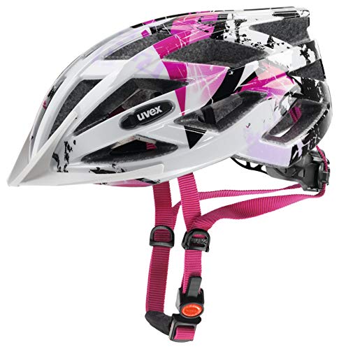 Uvex Air Wing Casco de Bicicleta, Unisex-Adult, White-Pink, 56-60 cm