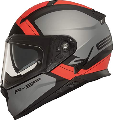 Vemar 2019 Zephir Mars - Casco de moto, color plateado y rojo mate