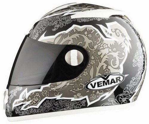 VEMAR casco Full Face ALKON VTX EVO negro-blanco tamano : M