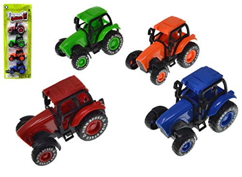 VENTURA TRADING Paquete de 4 Tractores Tractores agricolas Carros de Juguete vehículos agrícolas carros Juguete Coches de Carreras Juego Modelos de Autos