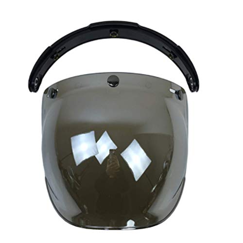 Viviance 3-Snap Botón De La Burbuja Visera Flip Up Viento Cara Escudo Lente para Casco De Motocicleta 3 Color - Plata