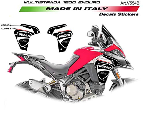 Vulturbike Adhesivos Personalizable para Carenado Lateral - Ducati Multistrada 1200/1260 Enduro - Negro