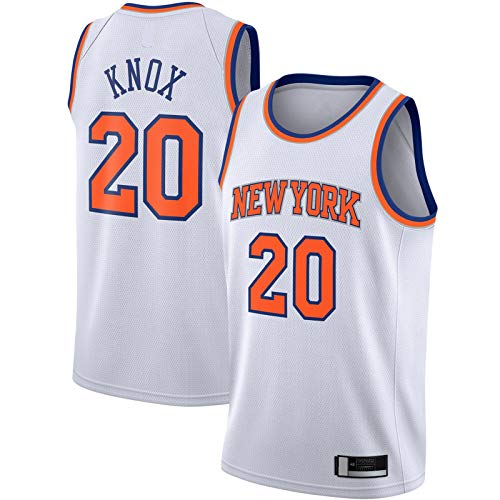 XIANER Kevin Camiseta De Baloncesto Knox Manga Corta Nueva Ropa Deportiva York Top Sin Mangas Knicks #20 2019/2020 Swingman Jersey Blanco - Edición Asociación-XXL