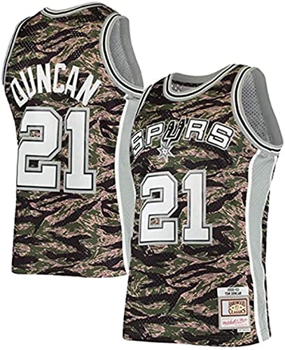 XSJY Jerseys De Baloncesto De Los Hombres - NBA San Antonio Spurs 21# Tim Duncan Swingman Edition Malla Jersey Unisex Vest Mayas Vest Top Sportwear,A,XL:180~185cm/85~95kg