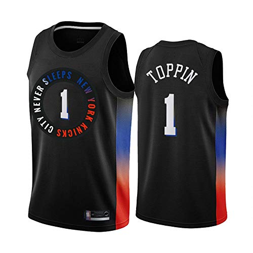 XXMM Camiseta De Baloncesto para Hombre, Camiseta De OBI Toppin # 1 De Los Knicks De Nueva York De La NBA, Uniforme De Ventilador De Tela Transpirable Fresca Vintage