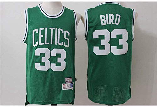 XXMM Camiseta para Hombre, Camiseta De Baloncesto NBA Boston Celtics # 33 Larry Bird, Camiseta Sin Mangas De Edición De Tela De Malla Transpirable, Trajes De Competición Deportiva,M(170~175CM)