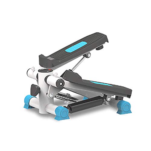 XYLUCKY Escalera Paso A Paso, Entrenador Aeróbico Twist Stair Stepper, con Bandas De Resistencia Y Monitor LCD, para Principiantes Y Profesionales,Azul