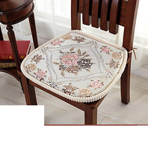 XYSQWZ Cojín de Comedor de Chenilla Europea, Almohadillas universales para sillas extraíbles adecuadas para sofá Asiento de Coche-F 48x46cm (19x18inch)