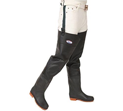 YAANCUN Wader Cuissardes Botas Río Pesca Gruesa Impermeable de PVC y Muslos Antideslizante Cuissardes