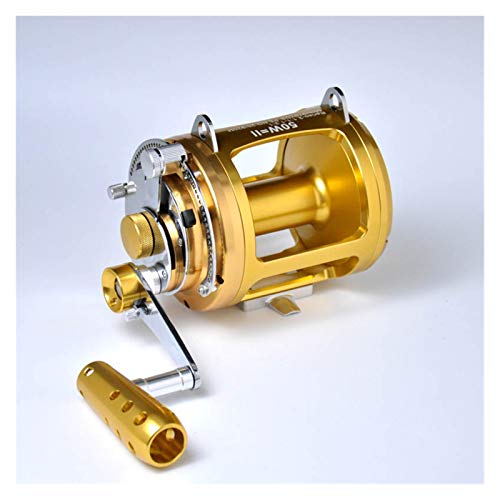 YING-pinghu Carretes giratorios Barco de Dos velocidades Carrete de Pesca GT50W Rueda de Jigging Aluminio CNC Máquina de mar Barco de mar Gran Juego Reel Trolling Reels Carrete de Pesca Suave ultrali