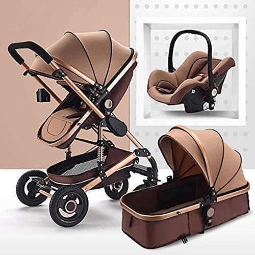 YZPTD Cochecito de bebé 3 en 1 carruaje Carrito Compacto con Cochecito de Cochecito de Cochecito de Cochecito de Alta Vista con Canasta de bebé y Soporte para bebés, para niña, bebé bebé