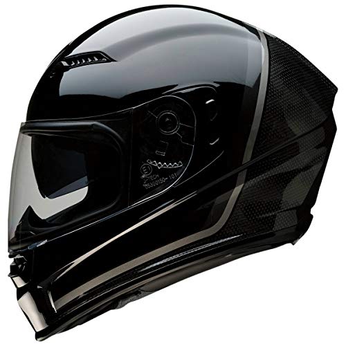 Z1R Casco de Moto Integral Homologado con Pantalla Transparente y Visera Parasol Desplegable | Ventilación | Negro y Gris Brillante | Policarbonato | Hombre o Mujer (X-Large)