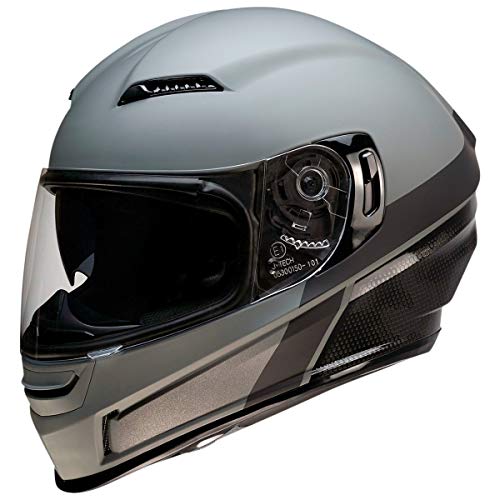 Z1R Casco de Moto Integral Homologado con Pantalla y Visera Parasol Desplegable | Ventilación | Color Gris Mate | Policarbonato | Hombre o Mujer (Large)