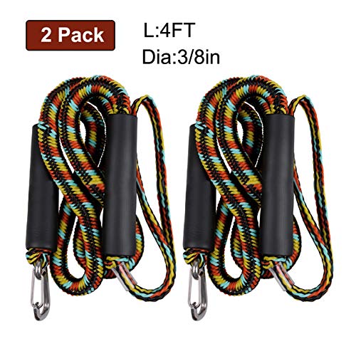 ZRNG 2 unids 4FT 5FT 6FT Bungee DOCT Line Line Cuerda de Amarre para el Moto para el Jet ski, Kayak, pontón, Canoa, Accesorios de Barco de energía (Color : 4FT)