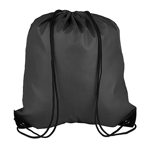 10pcs Mochila con Cordón Impermeable Mochila Bolsa Paquete Cincha Totalizador Bolsa de Almacenamiento Viaje Aire Libre Socialme-eu[Negro]