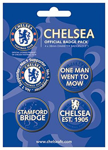 1art1 Fútbol - F.C Chelsea, Supporter, 4 X 38mm Badges Set De Chapas (15 x 10cm)