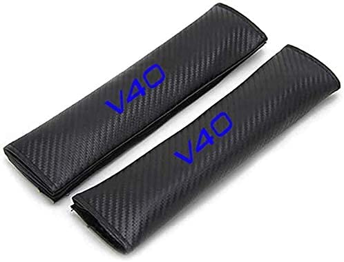 2 Piezas Almohadillas para Cinturón de Seguridad, para Volvo V40, Hombreras Carbono Accesorios Interiores de Coche Cuero