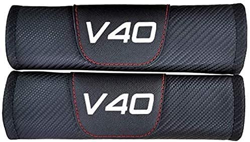 2 Piezas Almohadillas para Cinturón de Seguridad, para Volvo V40, Hombreras Carbono Accesorios Interiores de Coche Cuero