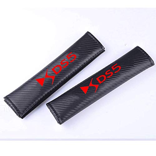 2 Piezas Fibra Carbono Coche Cinturón Seguridad Almohadillas Protectoras Hombro para Citroen DS5 All Models, Amortiguador Protectores Estilo Carreras