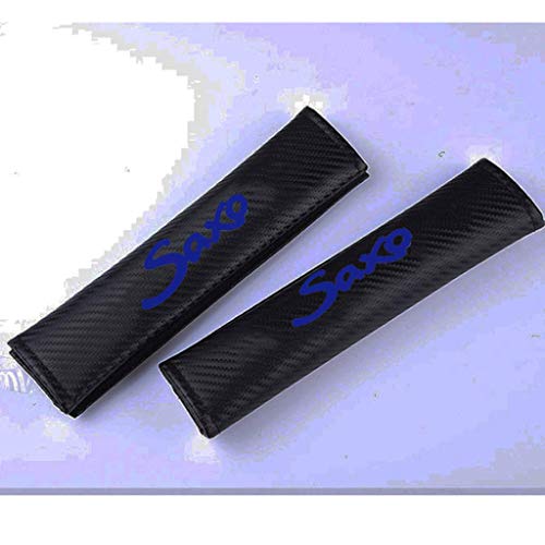 2 Piezas Fibra Carbono Coche Cinturón Seguridad Almohadillas Protectoras Hombro para Citroen Saxo All Models, Amortiguador Protectores Estilo Carreras