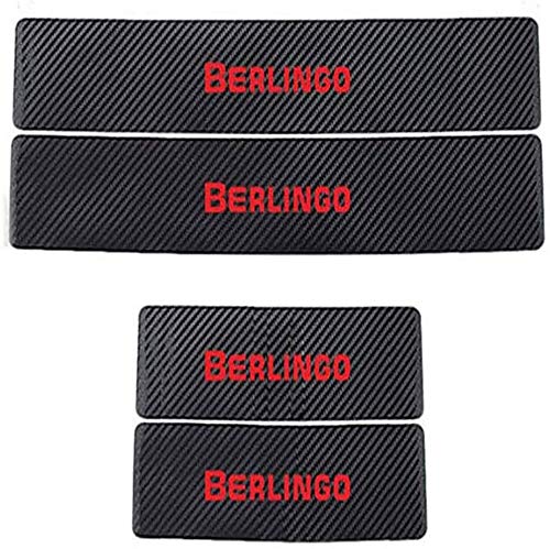 4pcs Coche Fibra De Carbon Barra De Umbral Para Citroen Berlingo, De ProteccióN Decorar Pisada De Pie Puerta Decorativa Umbral