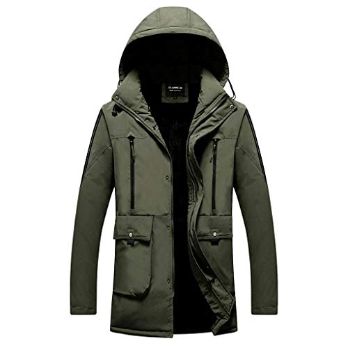 Abrigo De Invierno para Hombre Softshell con Capucha para Chaqueta Impermeable Y Resistente Al Viento Soft Shell XL Army Green