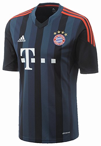 adidas - Camiseta Deportiva, diseño de la Tercera equipación del Bayern de Múnich (Temporada 13/14) Azul satell/Poppy Talla:Medium
